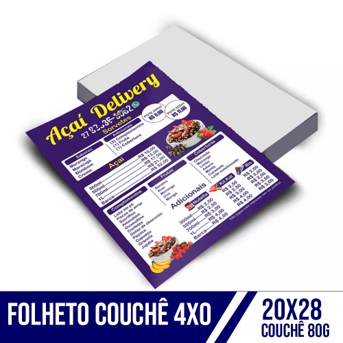 Folheto Couchê 80g 20x28 4x0