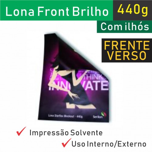 Lona Frente e Verso Brilho 440g com Ilhos
