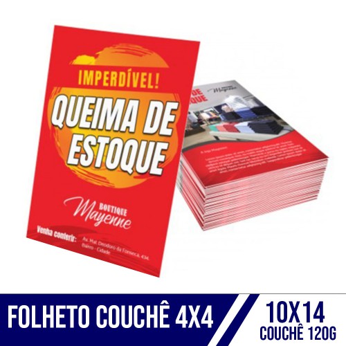 Folheto 10x14 4x4 120g