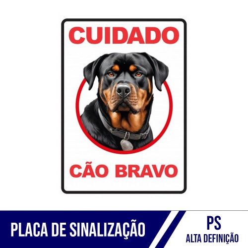 Placa de Sinalização Cão Bravo