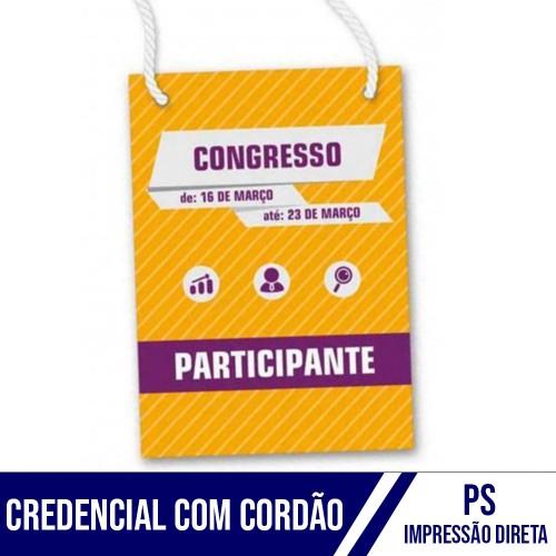 Credencial com Cordão em PS 0,50mm