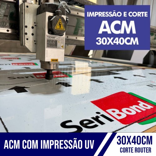 ACM COM IMPRESSÃO UV E CORTE ROUTER