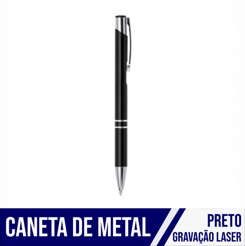 Caneta Preta Personalizada