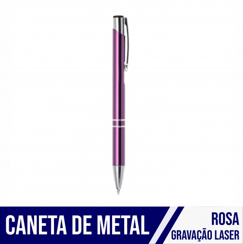 Caneta Rosa Personalizada