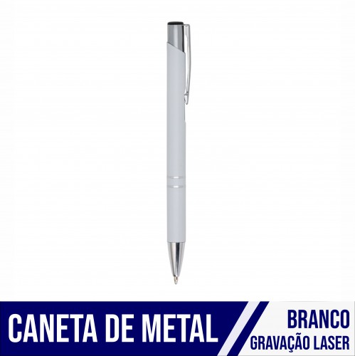 Caneta Branca Personalizada