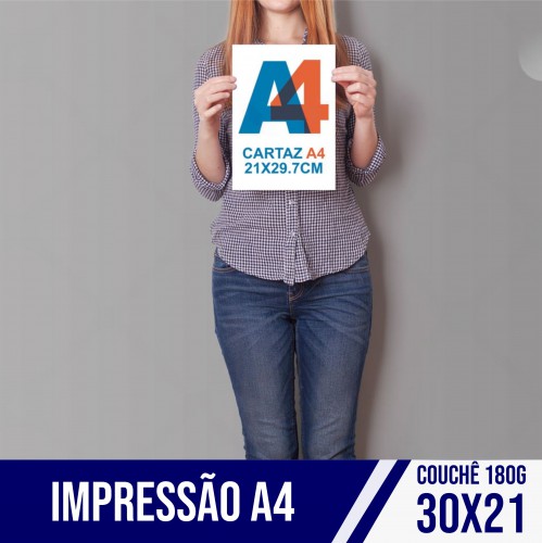 Impressão UV Papel Couchê 180g A4