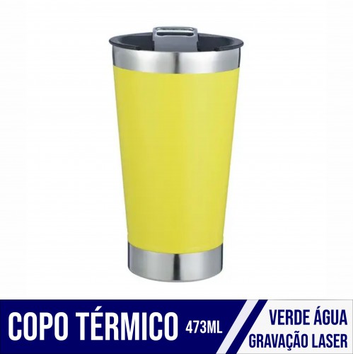 Copo Térmico Verde Amarelo