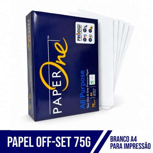 Papel Off-set Resma A4 com 500 folhas