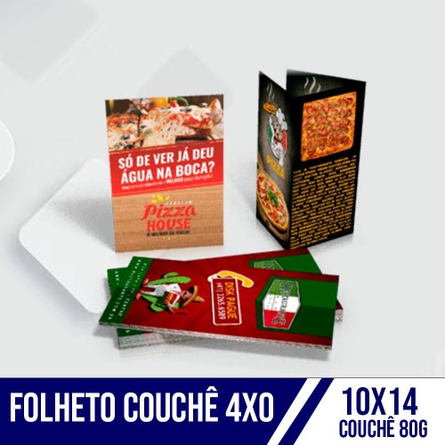 Folheto Couchê 80g 10x14 4x0