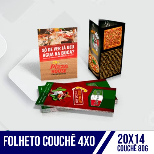 Folheto Couchê 80g 20x14 4x0